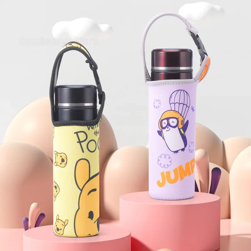 Disney Mickey Cartoon Cup Cover Students Fashion Portable Mug Cover Thickened Thermal Insulation Sports Gifts Cartoon Mug Cover