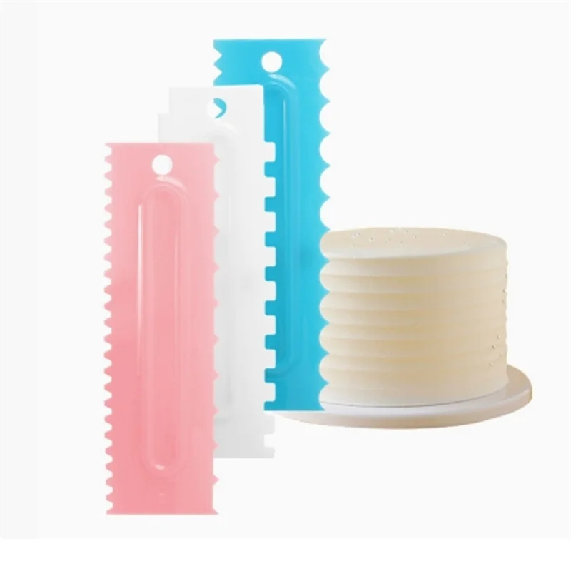 Comb Cake Scraper Pattern Cream Scraper 6 Piece Set DIY Baking Tools Plastic Cream Set Baking Accessories