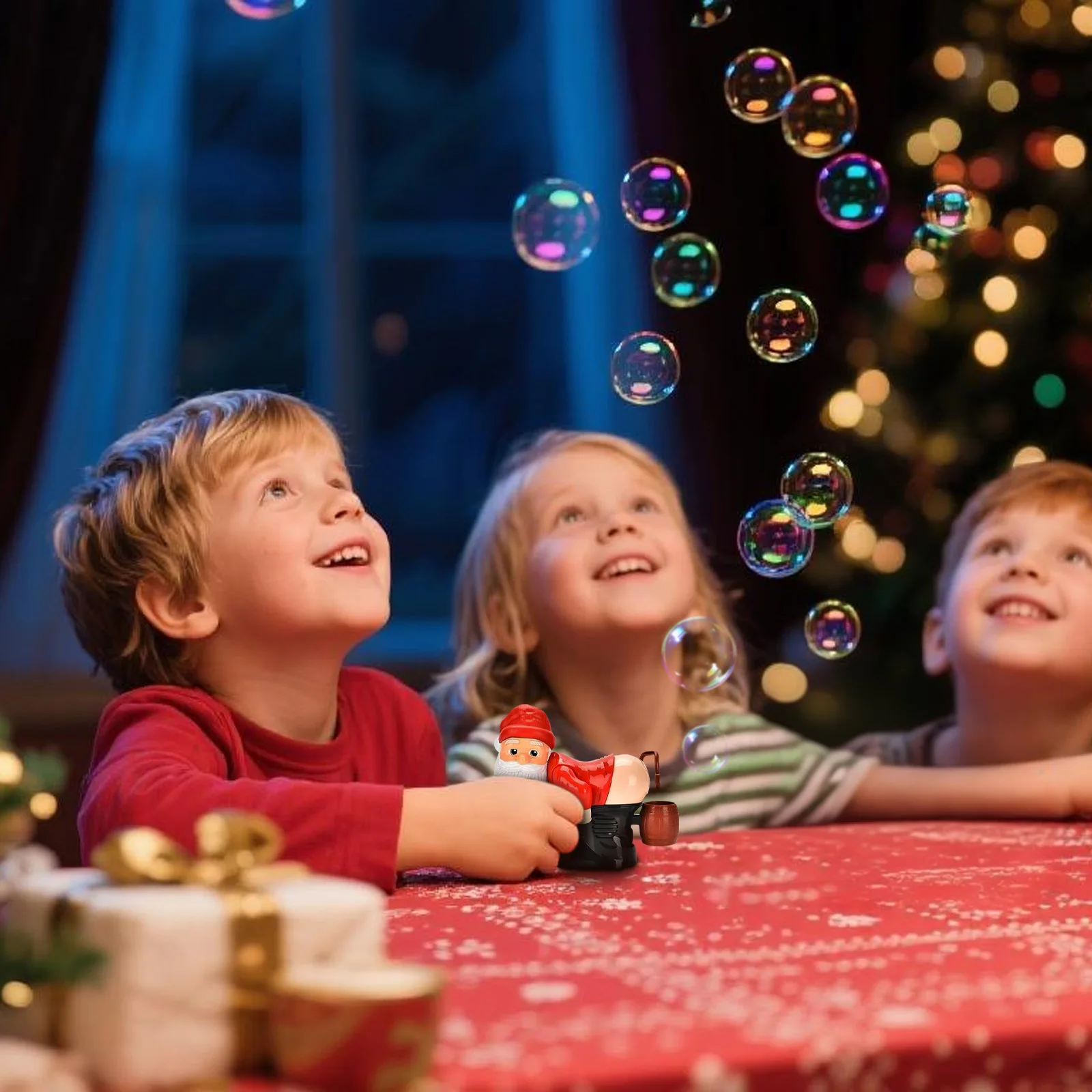 Christmas Creative Gift Santa Claus Funny Fart Electric Bubble Machine(60ml) Unique Humorous Toys Gifts for Kids Adults