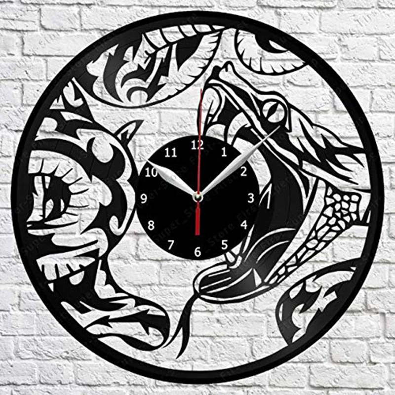 

Snake Handmade Exclusive Vinyl Clock Art Decor Home Vinyl Record Wall Clock Original Gift Unique Design design