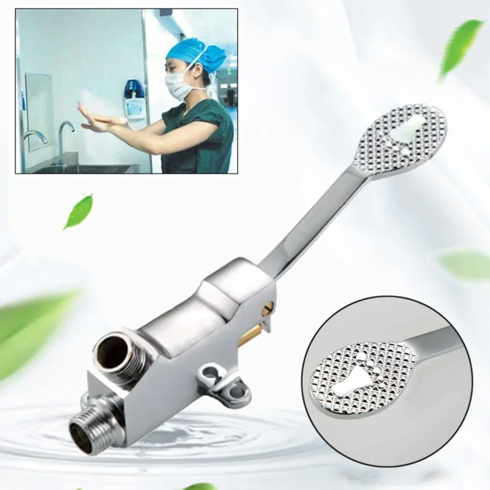 Floor Foot Pedal Control Switch Tap Valve Faucet Copper Basin Single Cold Water Tap Bathroom Hospital Hotel Pedal Water Faucet