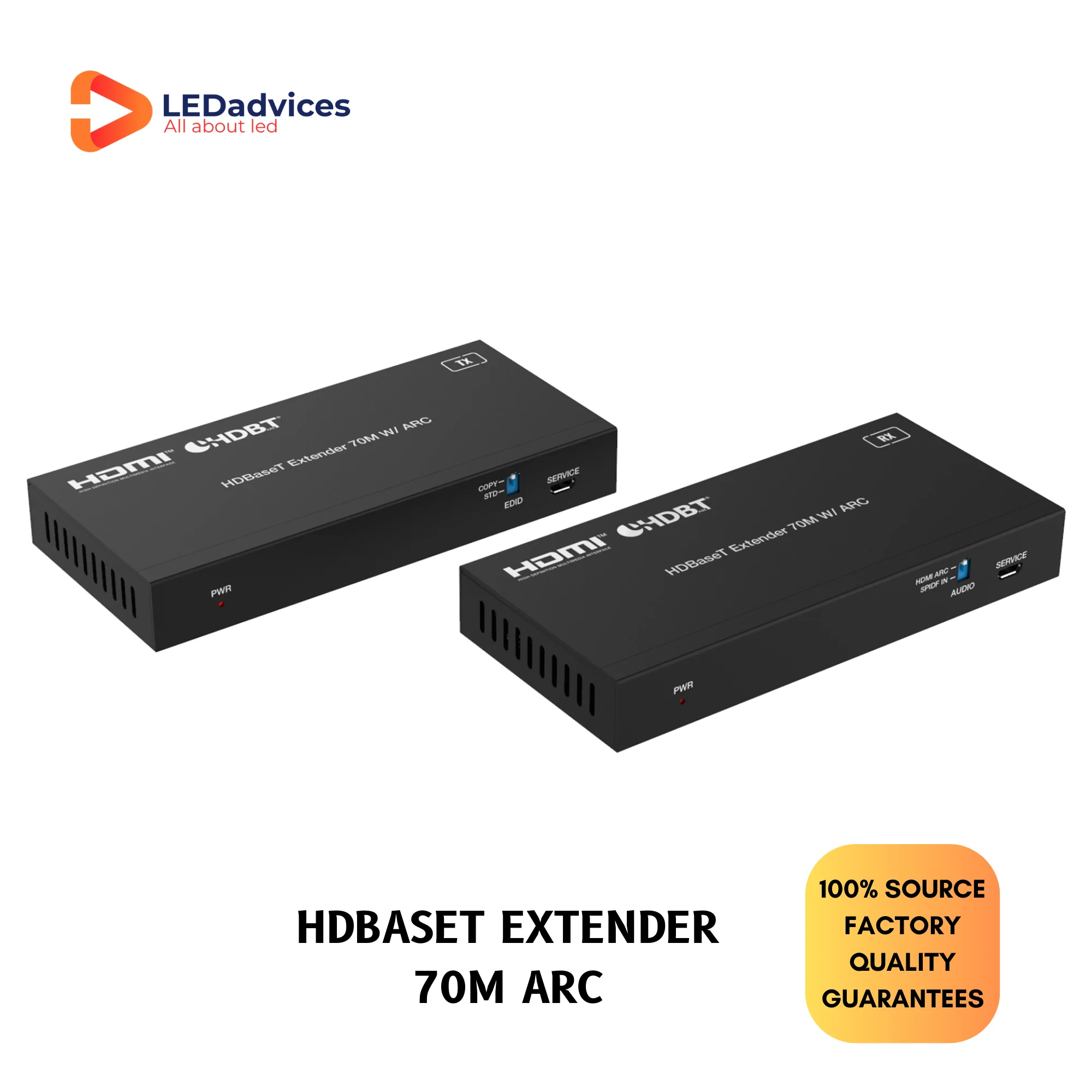 18Gbps удлинитель HDBaseT (70m) с ARC HDMI Extender, HDC-EHB70ARC