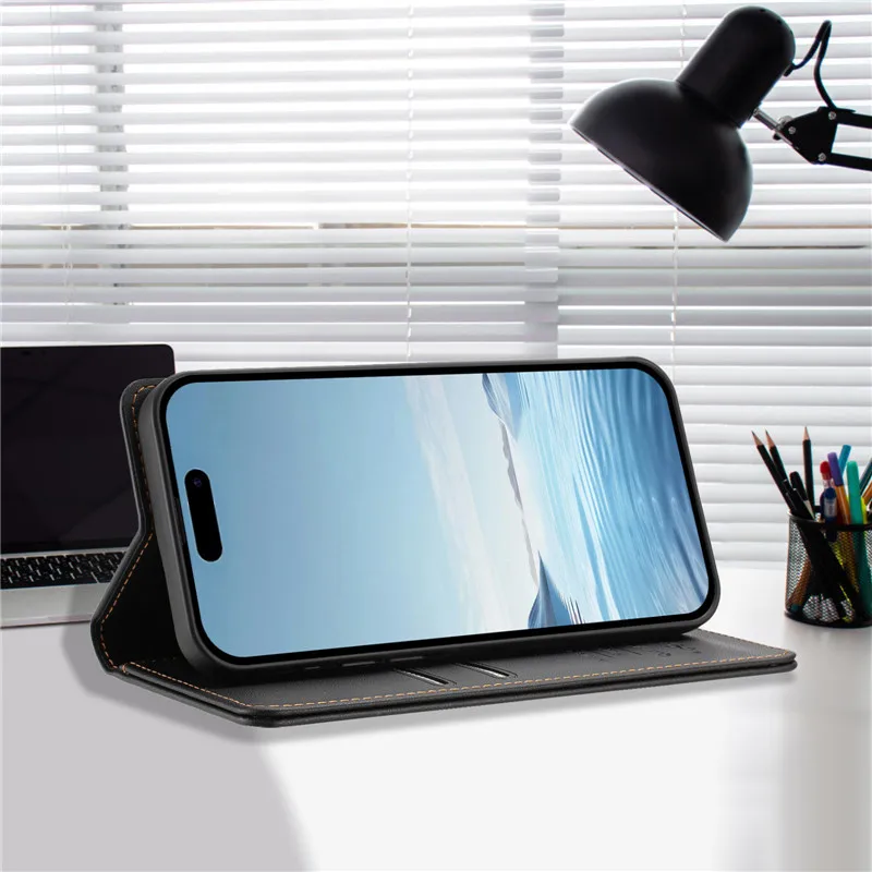 Anti-Theft Luxury Leather Wallet Flip Phone Case