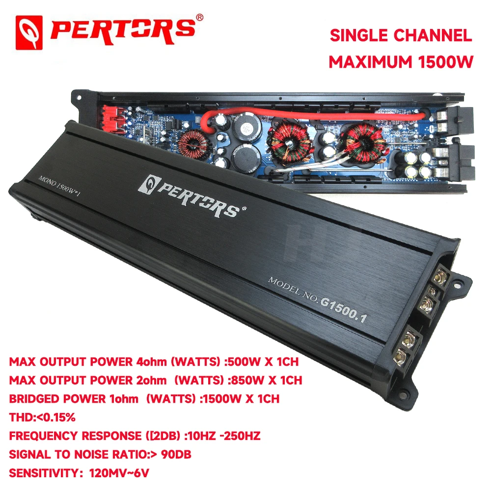 1pcs Car Single Channel Audio Speaker Amplifier Max 1500w Power