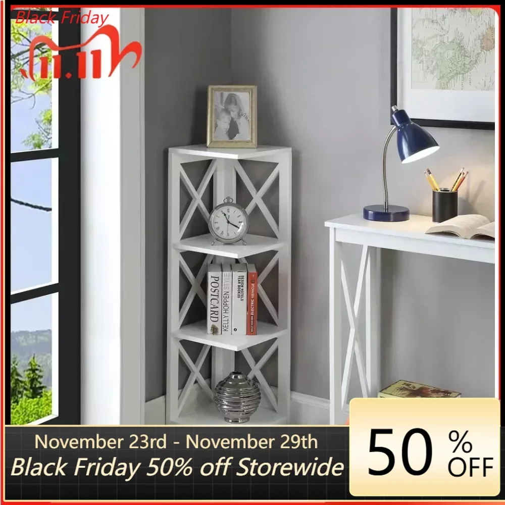 

Storage Shelf Organizer Multiple Finishes Bookstores for Children Oxford 3 Tier Corner Bookcase Desk Bookshelf for Books Librero