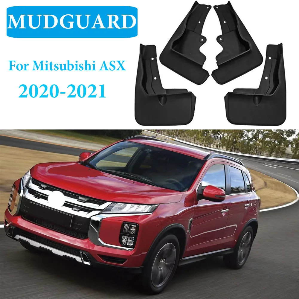 4-Piece Mud Flaps For Mitsubishi Outlander PHEV 2022-2024 - Splash Guards, TPO Plastic, Easy Install