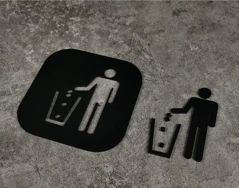 Toilet Signs Hollow Squatting Reminder Signage Doorplate Warm Reminders Indicator Plaque Plate Bathroom WC Wall Door Sticker - Image 15