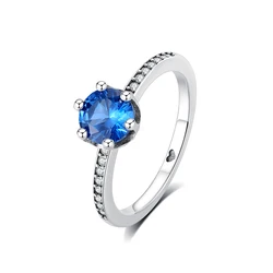 Elegant Rose Gold Crystal Heart & Moon Sterling Silver Ring for Women - Luxury Wedding Gift Jewelry (10)