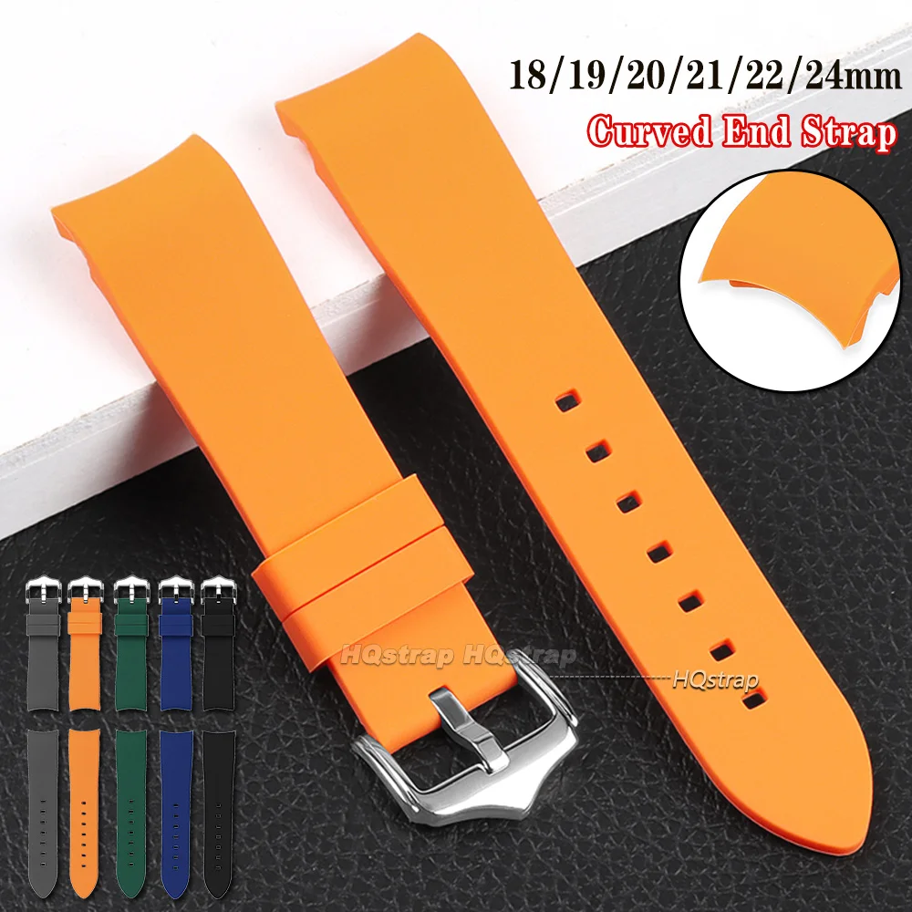 Universal Curved End Silicone Waterproof Sport Wristband - Soft, Comfortable Strap for All Genders