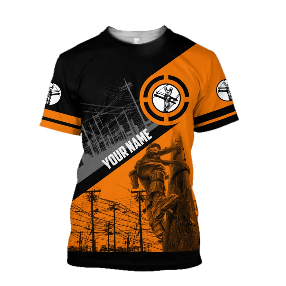 

Футболки HX Lineman, футболки «сделай сам» с 3D принтом, летние рубашки с коротким рукавом, Повседневная Уличная одежда в стиле Харадзюку