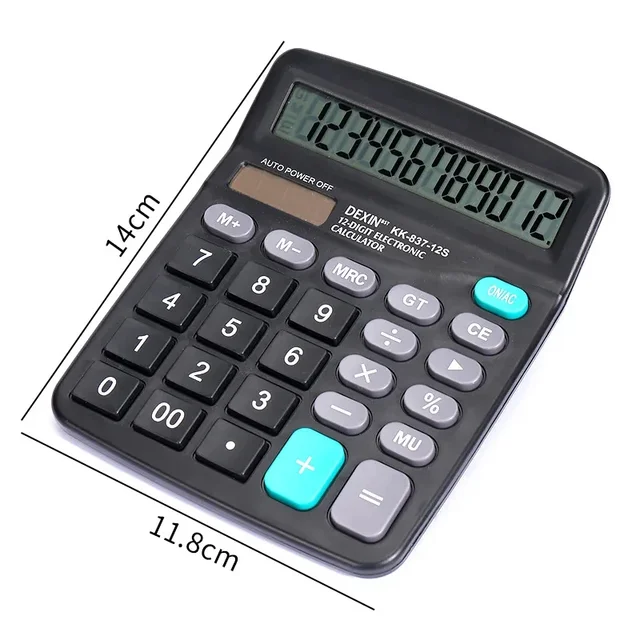 Calculatrice solaire et batterie à 12 chiffres, double puissance, grand écran LCD pour la maison, le bureau, l'école, les outils de comptabilité financière 2 Calculatrice solaire et batterie à 12 chiffres, double puissance, grand écran LCD pour la maison, le bureau, l'école, les outils de comptabilité financière 2