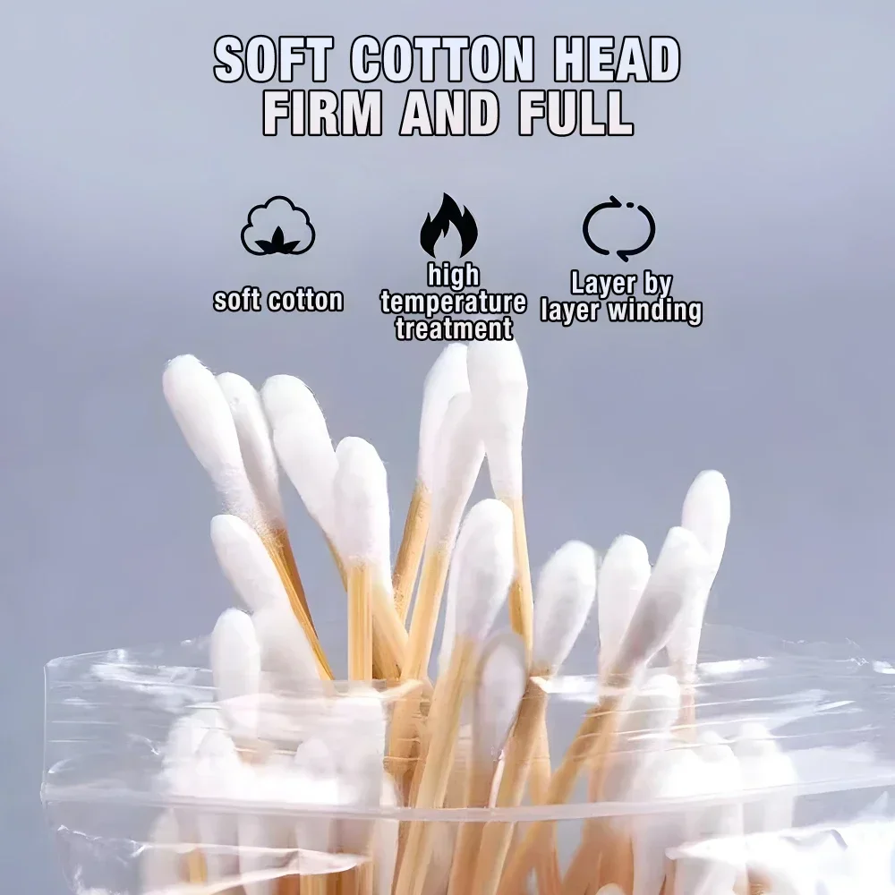 1000Pcs Double Head Cotton Swab Women Makeup Cotton Buds Tip for Wood Sticks Nose Ears Cleaning Health Care Tools