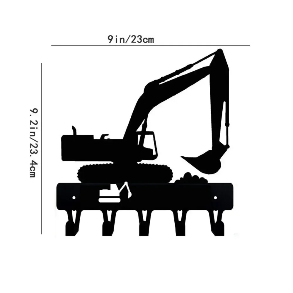 1pc Iron Crafts Wall Hanging Excavator Key Rack Hanger 9 inch Wide/6 inch Wide Metal Wall Art key Hanger Towel Rack Organizer 4