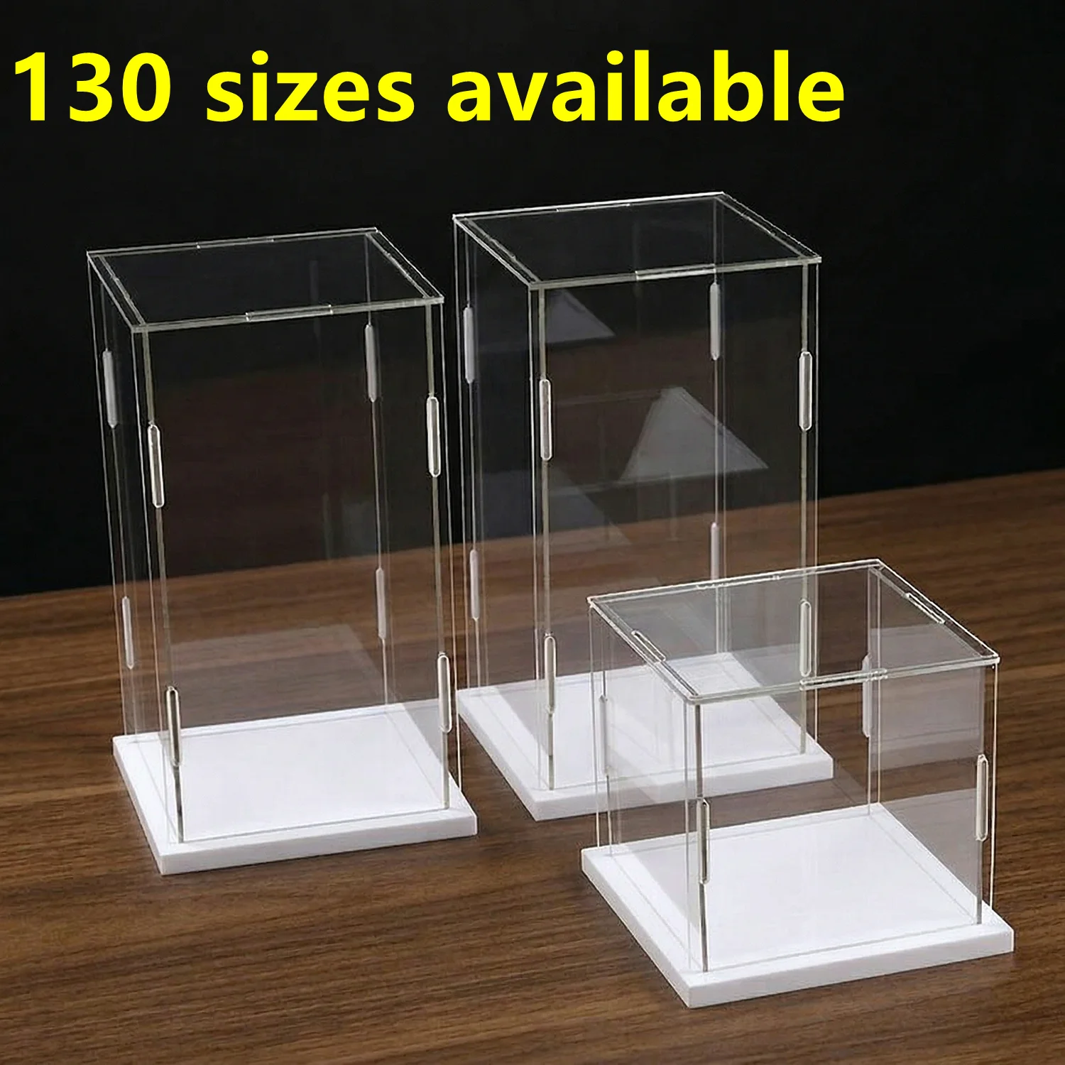 1pc Acrylic display box White base , plastic box, cube storage box, transparent small assembly, dustproof display, collectibles 1