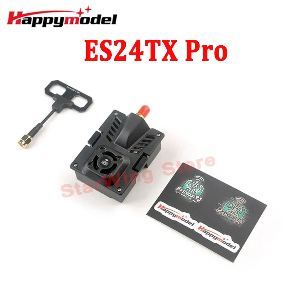 Module TX HappyModel ES24TX Pro 1000mW ELRS 2.4G installé sur une radio FPV, prêt à l'emploi