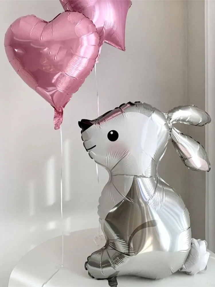 Ballons à Hélium en Aluminium en Forme de Lapin Gris et Blanc, 16 Pouces,  Chiffre 1-9, Décoration pour ixPréChristophe, Anniversaire, Pâques, 3  Pièces - AliExpress