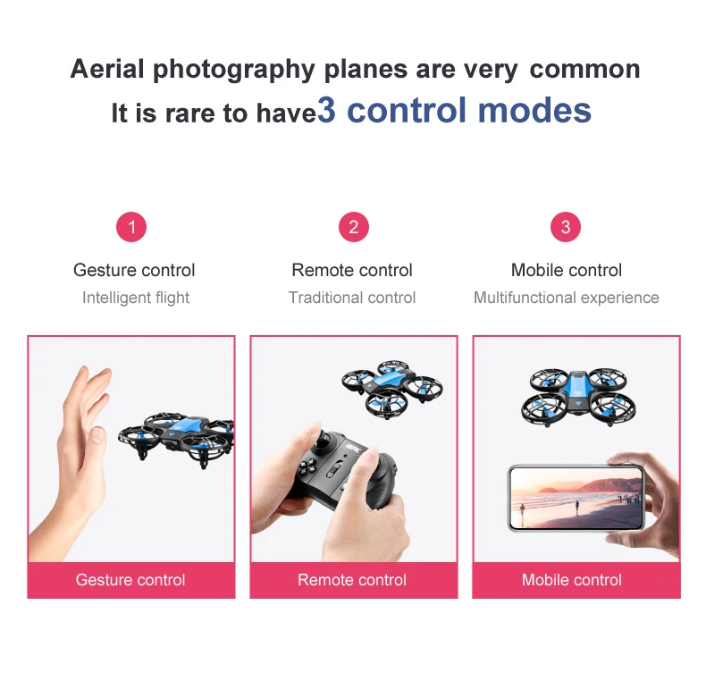 Description Picture 6 of itemNew V8 Mini Smart Drone WiFi FPV 8K HD Aerial Camera with Protective Cover Tumbling LED Light Quadcopter Children's Toy Gift