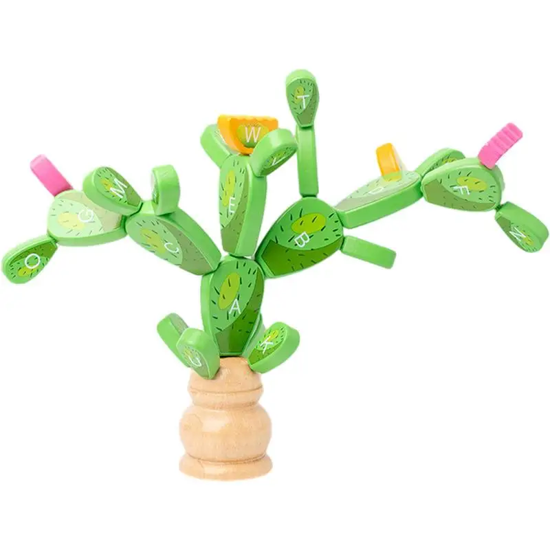 

Wooden Stacking Cactus Toddler Stacking Game With Colorful Letters Learning Education Toys For Festive Gift Reward Early