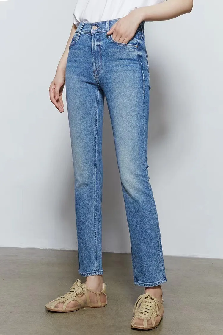 Women Stretch High Waist Denim Pants | Elastic Slim Fit Ankle-Length Blue Jeans | Streetwear Fashion MOZ126 Women Stretch High Waist Denim Pants | Elastic Slim Fit Ankle-Length Blue Jeans | Streetwear Fashion MOZ126