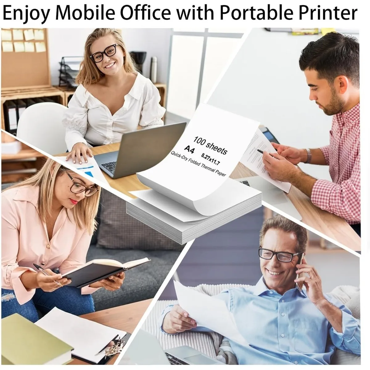 A4 Thermal Paper High Sensitivity Quick-Dry, for Office Barcode/Ship Labels/Retail Receipts A40/X8/M08F/S8 Printer Rolls