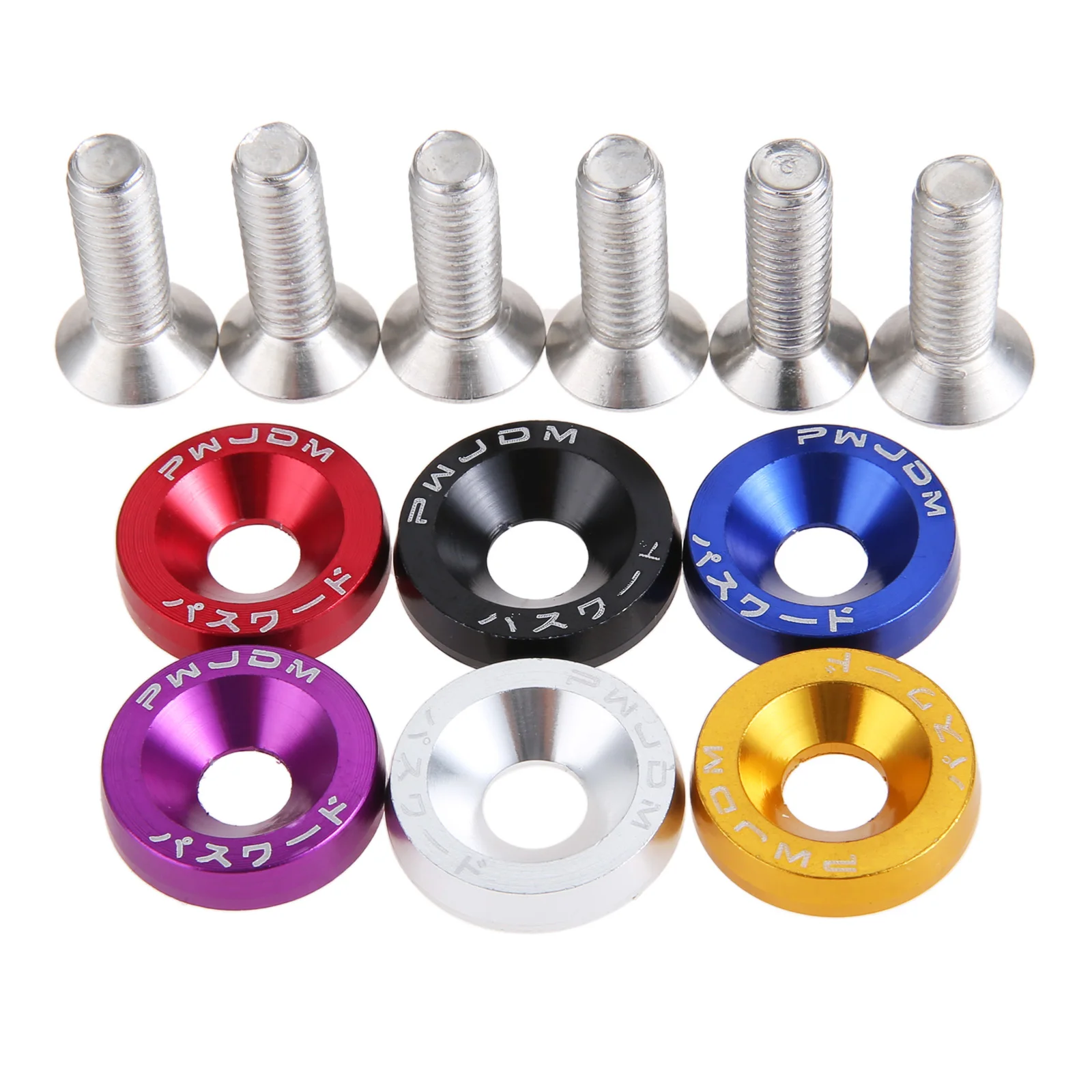 Auto Fasteners M6 Anodized Aluminum Fender Screw Washers Bolts for Automobile Fender Headlight Bumper Car Modified