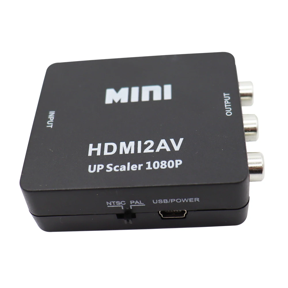 HDMI-compatible TO AV RCA CVSB L/R Video 1080P Scaler Converter Box HD Video Composite Adapter HDMI2AV Adapter Support NTSC PAL hdmi to av adapter