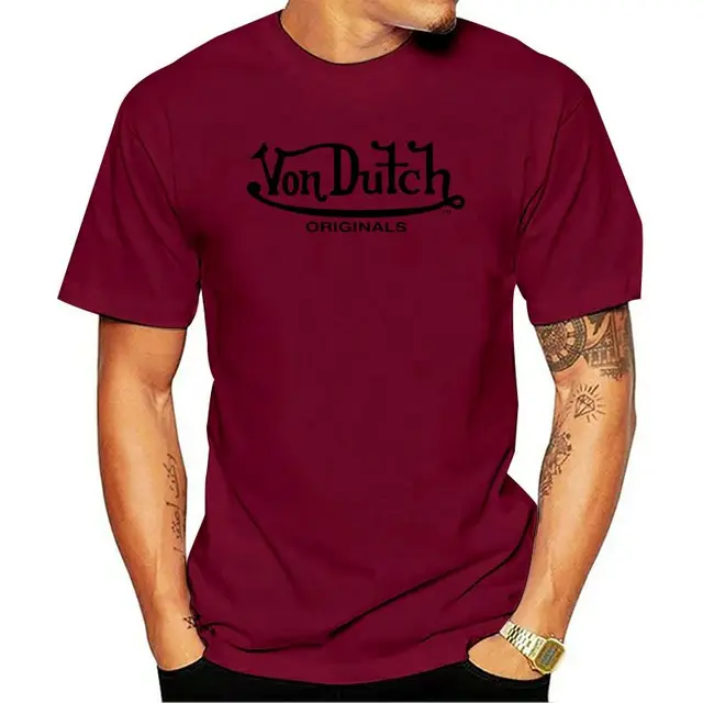 2020Von Dutch originals Logo White T-shirt for Men Size S-3XL 100%Cotton redMen
