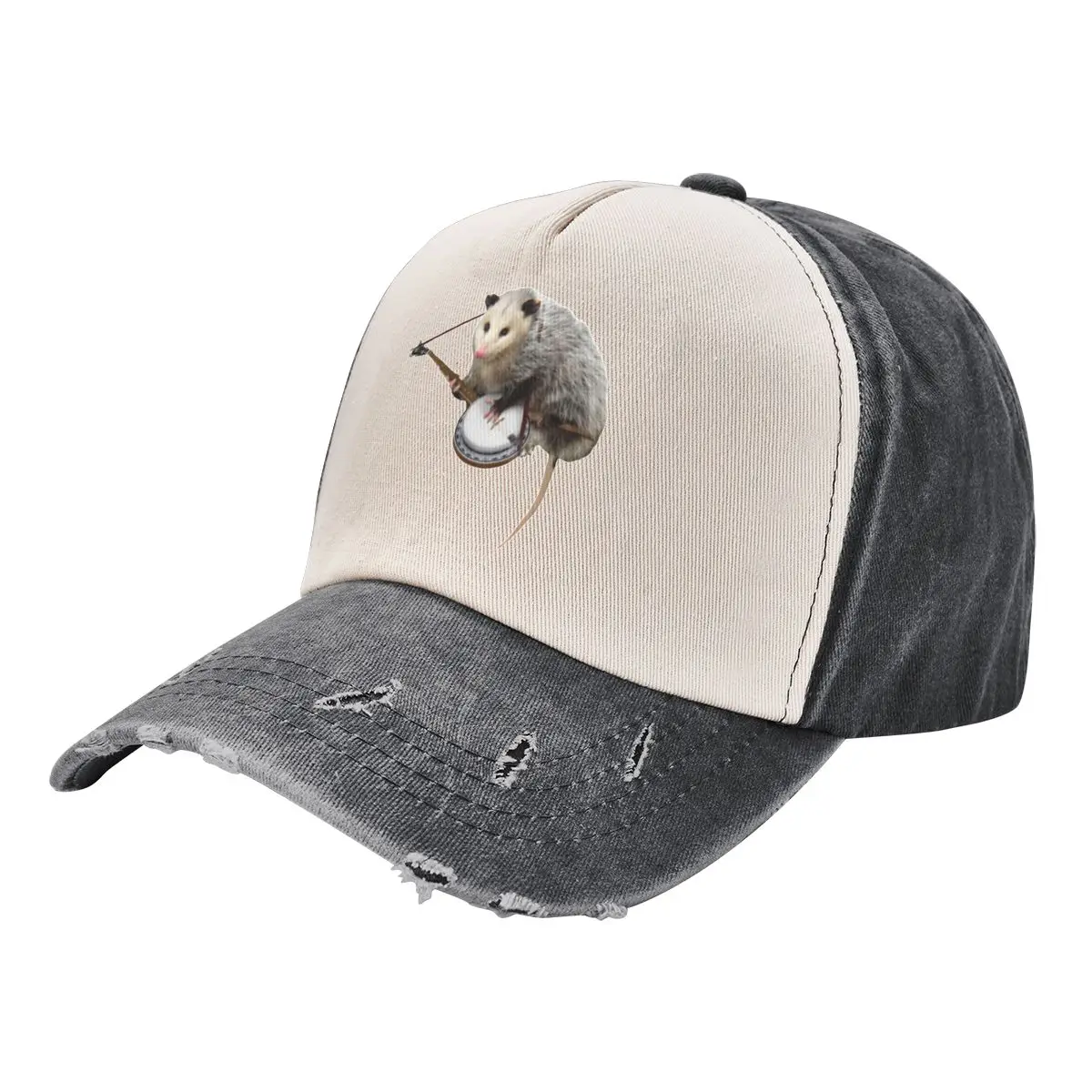 

Opossum Playing Banjo Cowboy Hat Rave Trucker Hat boonie hats Male Women's Beach Visor Men's