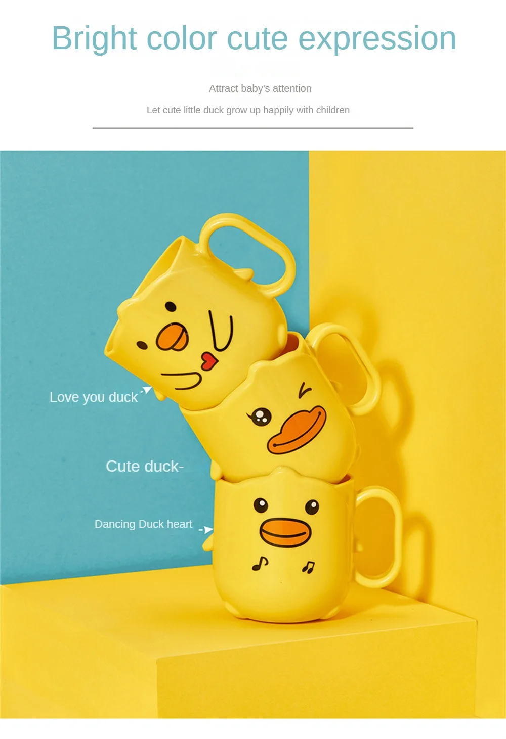 Bicchiere portaspazzolini per bambini a forma di papera in plastica_voghion.com