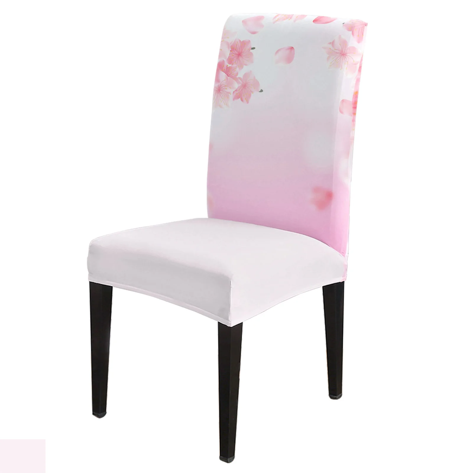 

Pink Graded Flower Spring Dining Chair Cover 4/6/8PCS Spandex Elastic Chair Slipcover Case for Wedding Hotel Banquet Dining Room