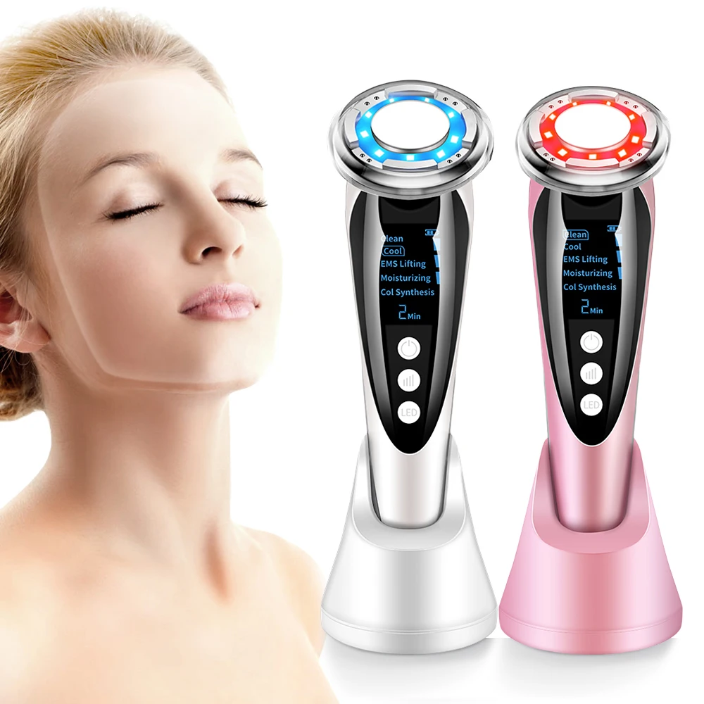 

EMS LED Photon Therapy Sonic Vibration Wrinkle Remover Hot Cool Treatment Anti Aging Skin Cleaner Cleansing Rejuvenation Machine