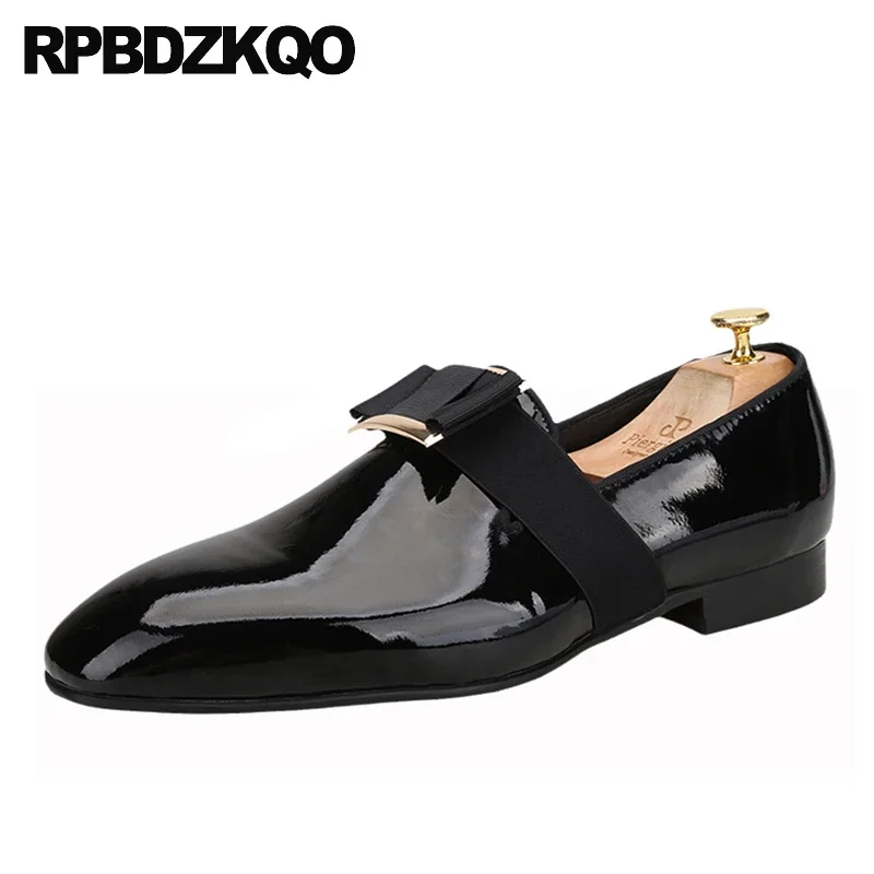 

Bow Knot 13 Loafers Bowknot Men 47 Cow Leather Dress Plus Size Genuine Shoes Patent Bowtie Flats Slip On Square Toe Wide Fit