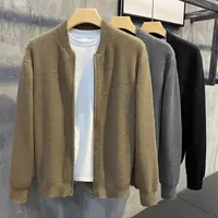Fashion Mens Autumn Winter New Zip Up Cardigan Knitted Sweater Y2K Style Vintage Slouchy Sweater Jackets Hooded Sweaters For Men 1