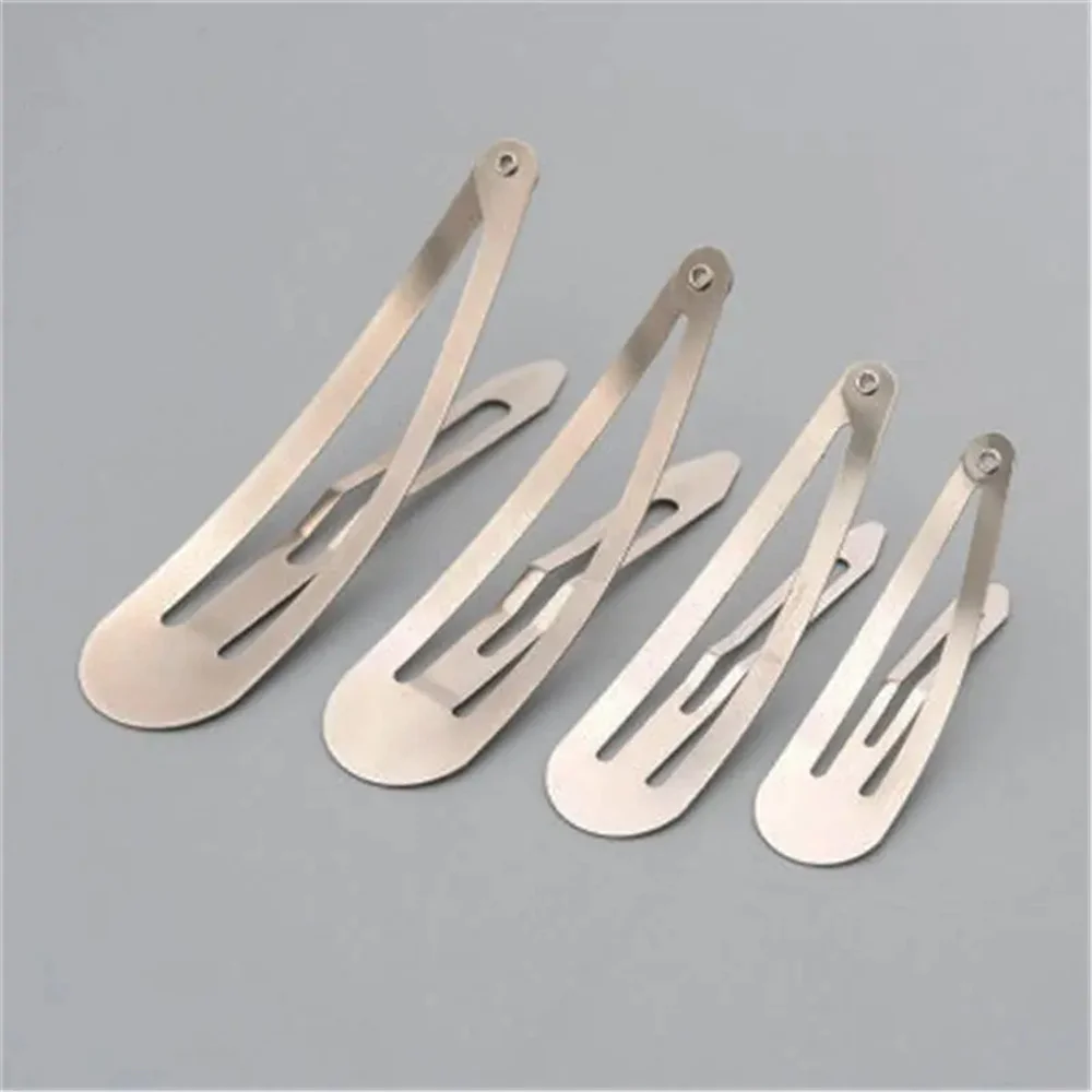 Hair Clips 5-50pc 3/4/5/6cm Simple Silver BB Snap Hairpins Base For DIY Handmade Women Girls Styling