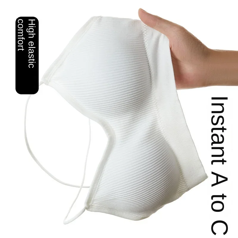 2025 New 10cm Extreme Push Up Bra for Flat Chest Wireless Ultra Thick Padded Bralette Seamless Closed Cup Small Breast Lingerie 5