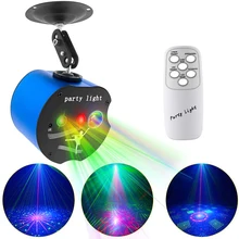 

USB 48 Patterns Disco Lights Apple Shaped LED Laser Stage Light Sound Activated DJ Party Light With Strobe Flash Projector Lamp