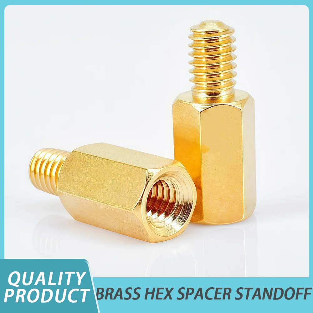 thumbnail image 1 of M2.5 M3 M4 M5 M6 Hex Brass Male Female Standoff Board Rack Stud Hexagon Threaded Pillar PCB Column Motherboard Spacer Bolt Screw, 1 of 4