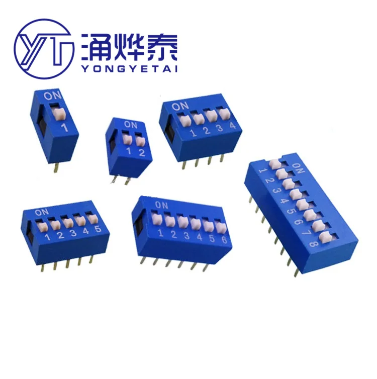 YYT 2.54mm Blue DIP Switch DS-01 DS-02 DS-03 DS-04 DS-05 DS-06 DS-08 DIP switch coding switch 1P 2P 3P 4P 5P 6P 8P 2.54MM pitch black gold 1 2 3 4 5 6 8 position bit dip switch doule row pitch 2 54mm slide switches ki 01 02 03 04 05 06 08
