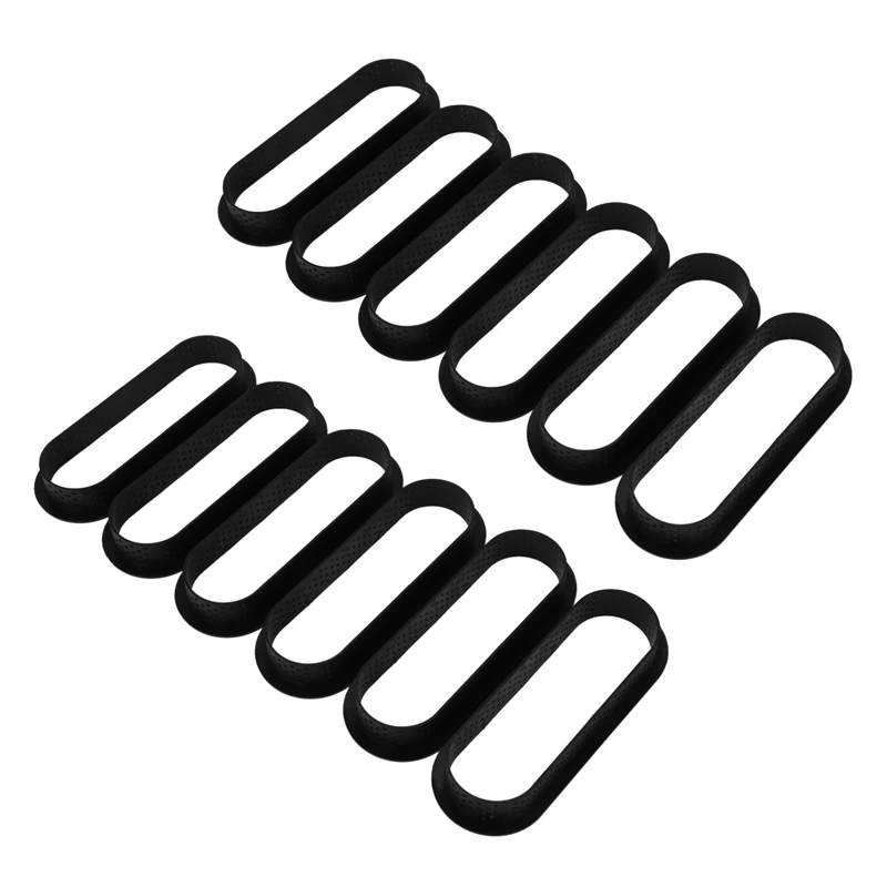 12pcs Egg Tart Cake Ring Set Plastic Oval Shape French Dessert Mould Fruit Cookies Pastry