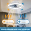 LED ceiling fan light DC motor with light power 55W bedroom decoration ventilation fan ligh90V~265V invisible blade mute 2