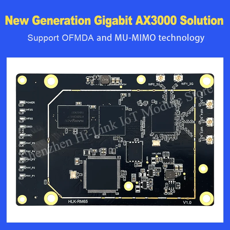 Hilink Gigabit WiFi6 AX3000 Routing Module HLK-RM65 MT7981B Dual-core MT7981B+MT7976C+MT7531A Chipset 2.4G+5.8G Testkit 3