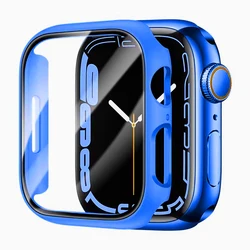 Enhanced PC Case with All - Around Anti - Fall Screen Protector Shell for 41mm Series 7 8 9 (Diamond blue)