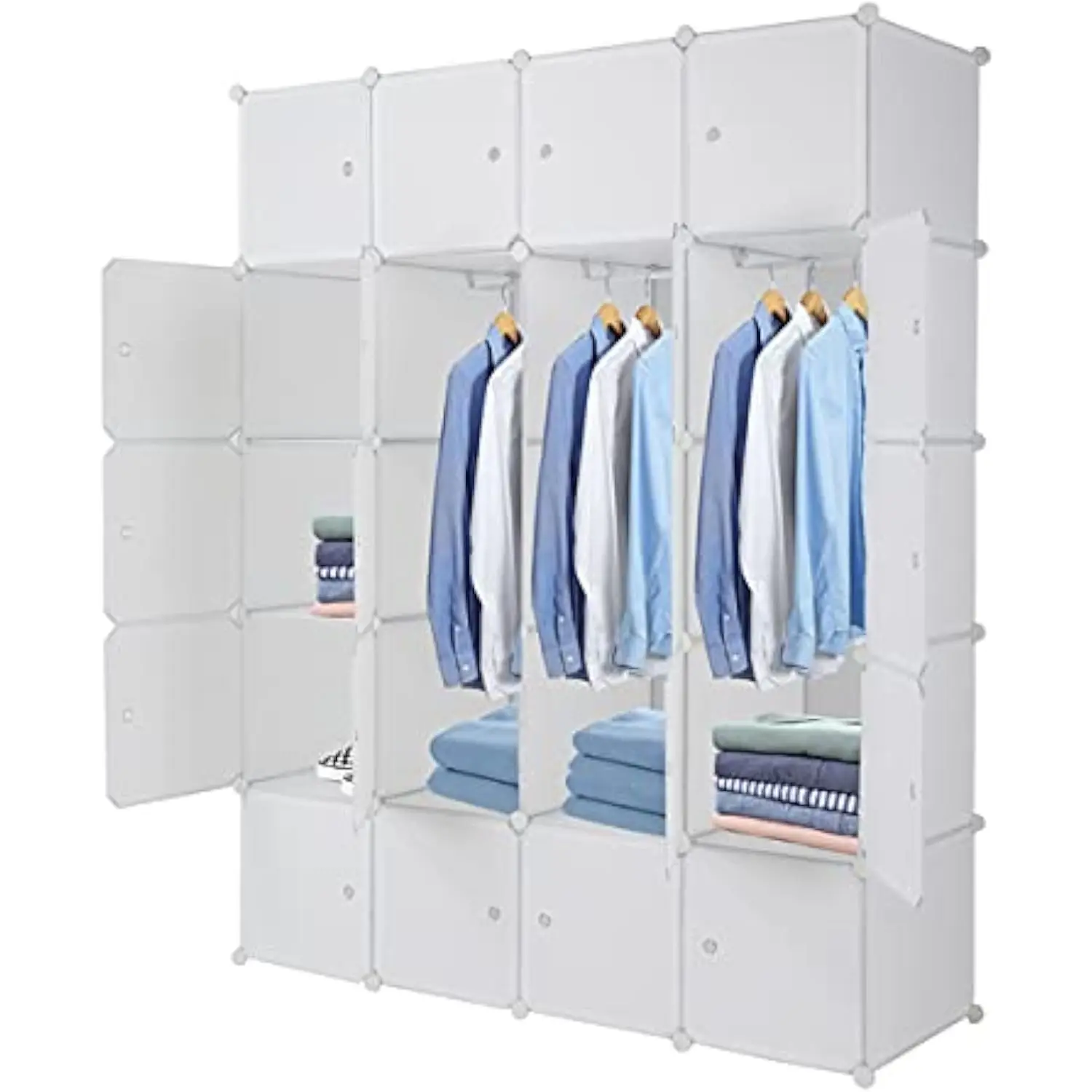 Large Cube Storage 1418 Depth Cube 16Cubes Organizer Shelves Clothes Dresser Closet Storage Organizer Cabinet Shelving Bookshelf 2
