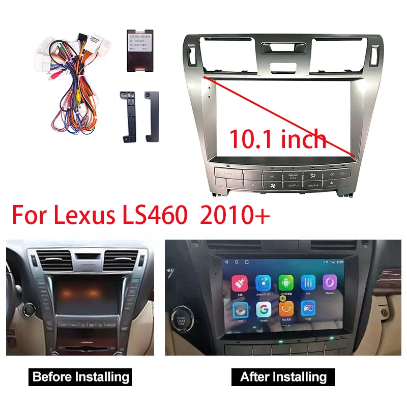 

Автомобильный радиоприемник на Android для 2010 + Lexus LS460 (10 дюймов), автомобильная рама lastic Fascia Для DVD
