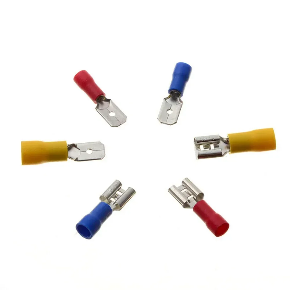Assorted Insulated Spade Butt Ring Fork Ring Lugs Rolled Cable Terminals Electrical Crimp Connector + Wire Stripper