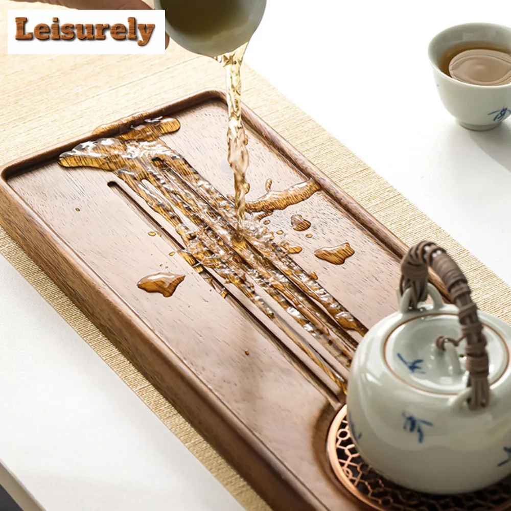 Walnut Wood Dry Bubble Tray Solid Wood Drainage Tea Tray Japanese Household Water Storage Dry Bubble Table Base Kung Fu Tea Set