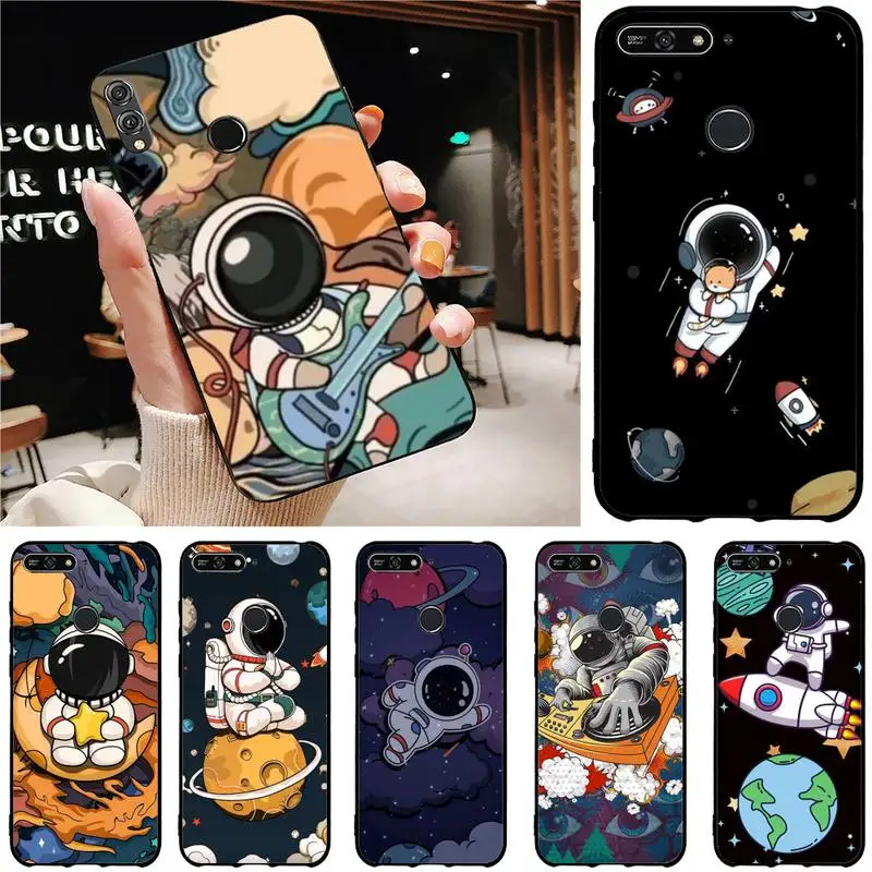 Custodia Per Telefono Astronauta Del Pianeta Dei Cartoni Animati Per Huawei Honor 8X9 10 20 V 30 Pro 10 20 Lite 7A 9Lite Fundas Case
