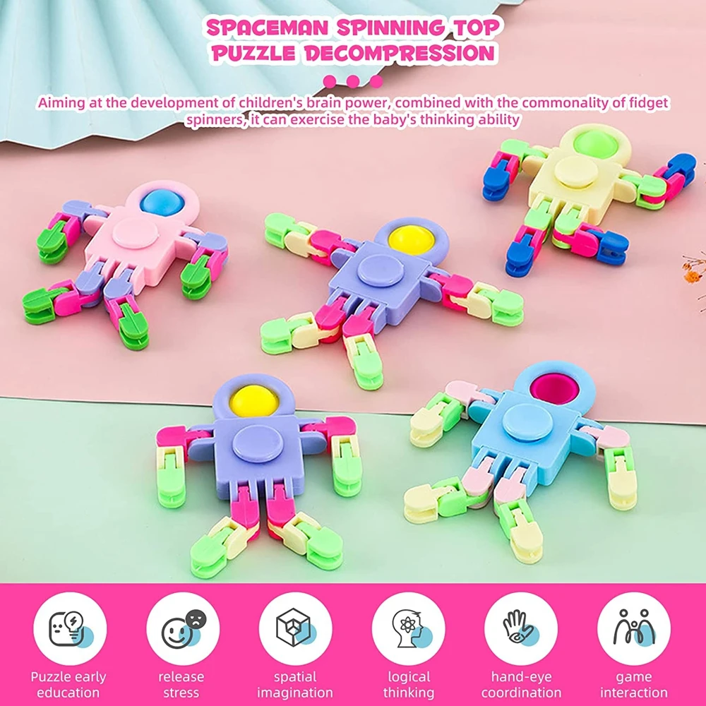 Fidget Spinner Fidget Toy Set 4PCS Transformable Chains Robot