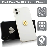 Металлическое сердце, держатель для мобильного телефона, подвесной крючок, круглые аксессуары, самоклеящиеся подвесные держатели, сделай сам, кавайная пряжка, застежка, кулон — изображение 2