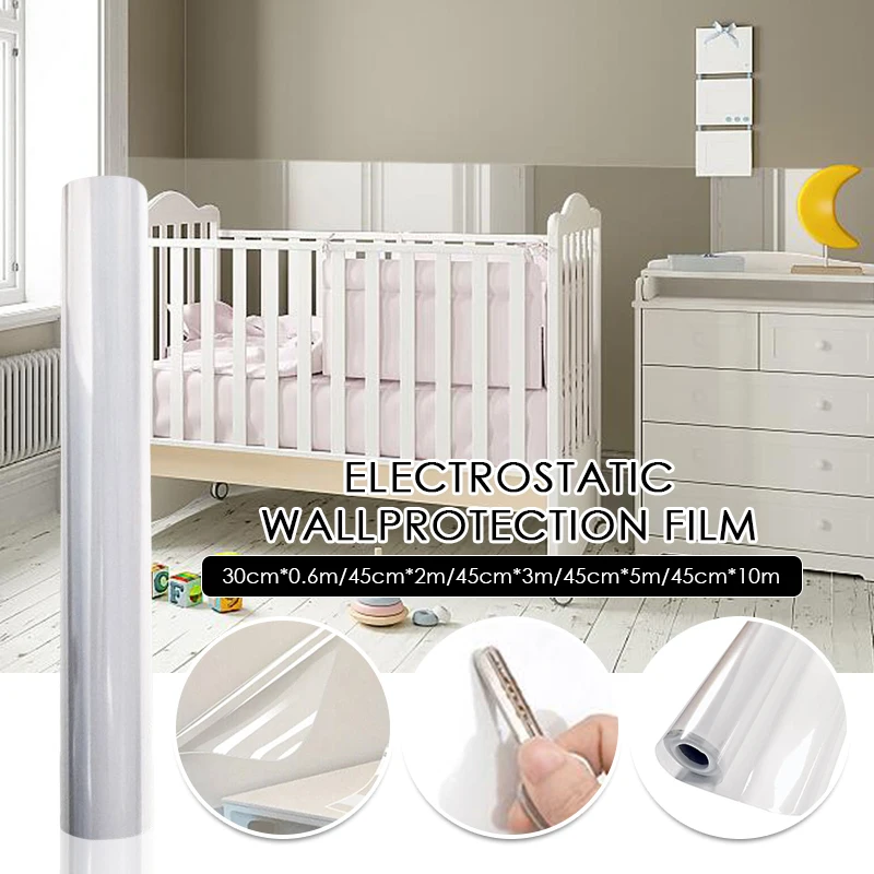 

10 Meter Wall Protective Transparent Film Electrostatic Anti-Dirty Self Adhesive Sticker Scratch-resistant Anti-dirty Stickers